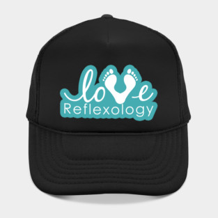 Love Reflexology - BACK of shirt placement (Teal outline) Hat
