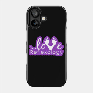Love Reflexology - BACK of shirt placement (purple outline) Phone Case