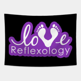 Love Reflexology - BACK of shirt placement (purple outline) Tapestry