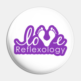 Love Reflexology - BACK of shirt placement (purple outline) Pin