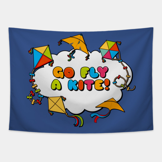 Go fly a kite! Kite Flying Colorful Design Tapestry by creative