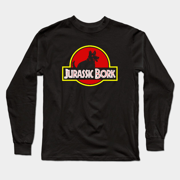 Jurassic Bork Long Sleeve T-Shirt by dumbshirts