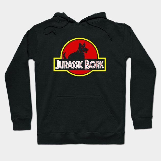 Jurassic Bork Hoodie by dumbshirts