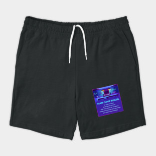 Man Cave Rules Funny Man space Design Shorts