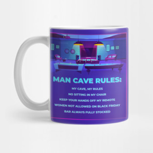 Man Cave Rules Funny Man space Design Mug