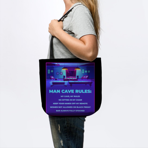 Man Cave Rules Funny Man space Design by creative