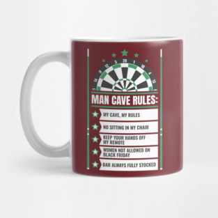 Man Cave Rules Funny Man space Design Mug