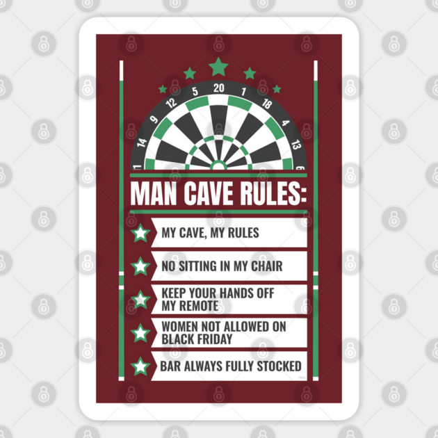 Man Cave Rules Funny Man space Design Sticker by creative