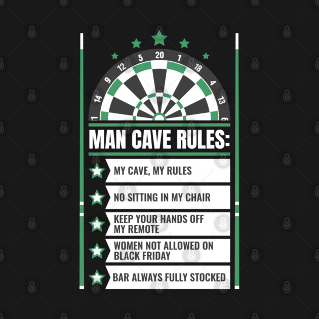 Man Cave Rules Funny Man space Design by creative