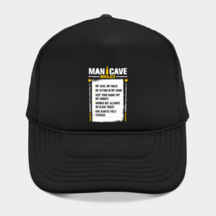 Man Cave Rules Funny Man space Design Hat