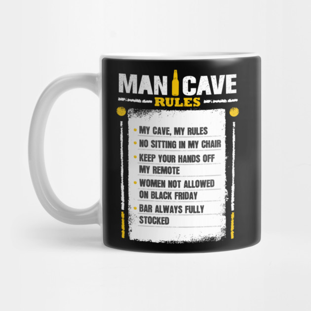 Man Cave Rules Funny Man space Design by creative