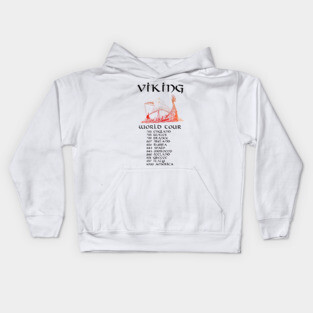 Viking World Tour - Medieval Norse History Scandinavian Longship Kids Hoodie
