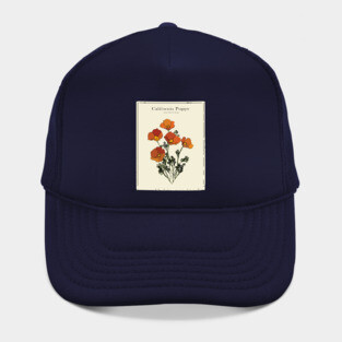 California Poppy Vintage Botanical Poster Hat