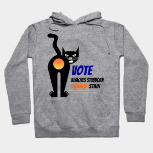 Vintage Cat Vote Removes Stubborn Orange Stain Hoodie