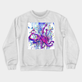 PURPLE OCTOPUS - watercolor portrait Crewneck Sweatshirt