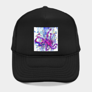 PURPLE OCTOPUS - watercolor portrait Hat