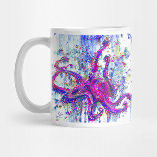 PURPLE OCTOPUS - watercolor portrait Mug