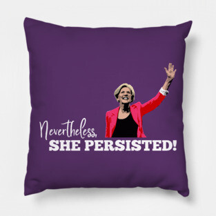 Nevertheless, she persisted (Warren, dark) Pillow