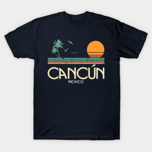 Cancun Mexico Sunset and Palm Trees T-Shirt