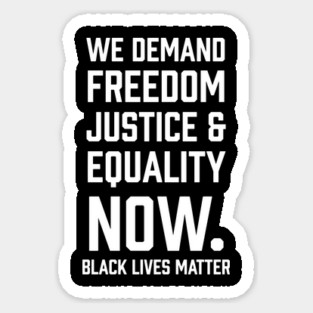 WE demand Freedom Justice & Equality Now. Black Lives Matter Magnet
