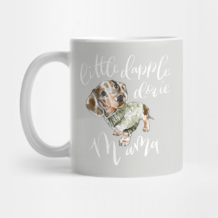 Dapple Doxie Mama, Chocolate in Olive Mug