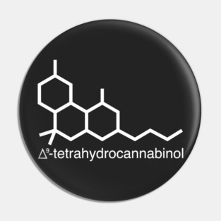 THC Molecule (white) Pin