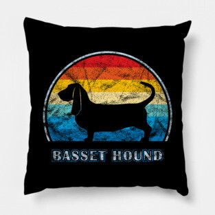 Basset Hound Vintage Design Dog Pillow