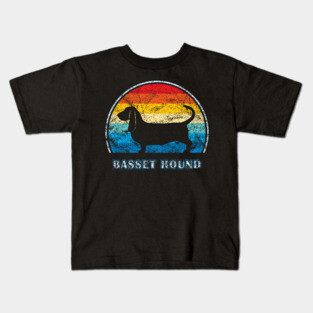 Basset Hound Vintage Design Dog Kids T-Shirt