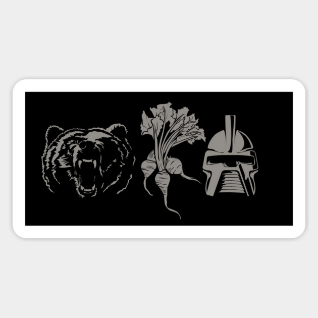 Bears Beets Battlestar Galactica The Office Sticker by stayfrostybro