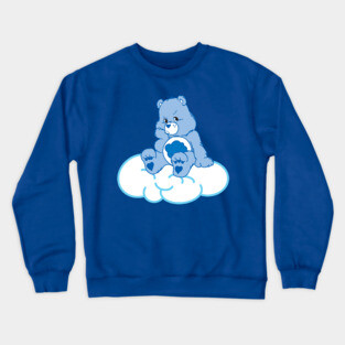 Grumpy Bear pouting on cloud Crewneck Sweatshirt