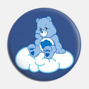 Grumpy Bear pouting on cloud Pin