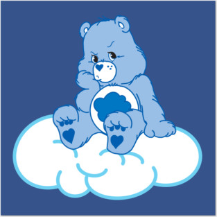 Grumpy Bear pouting on cloud Posters and Art