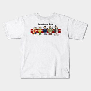 Evolution of Artie Lange Kids T-Shirt