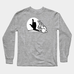 Rabbit shadow hand crossed fingers hand sign liar Long Sleeve T-Shirt