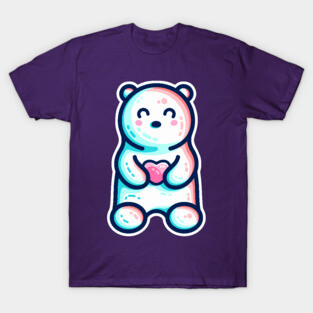 Cute Polar Bear Holding Heart T-Shirt