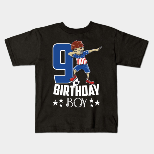 Birthday Gift Year Old Boy Dabbing Soccer Player USA Shirt