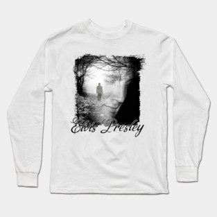 Elvis presley image black gift for fans Long Sleeve T-Shirt