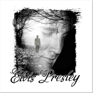 Elvis presley image black gift for fans Posters and Art