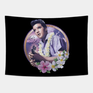 Flower handsome elvis presley gift for fans Tapestry