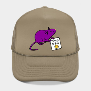 Purple Rat with Anti Drugs Message Hat