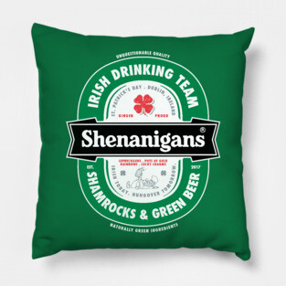 Saint Patrick's Day Shenanigans Beer Label Pillow