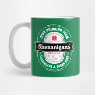Saint Patrick's Day Shenanigans Beer Label Mug