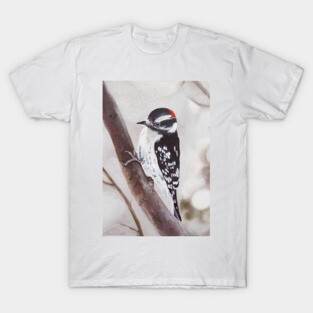 Downy Woodpecker painting T-Shirt