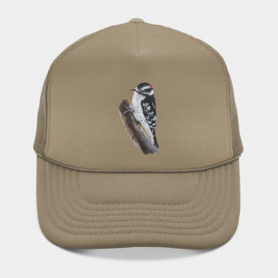 Downy Woodpecker painting (no background) Hat