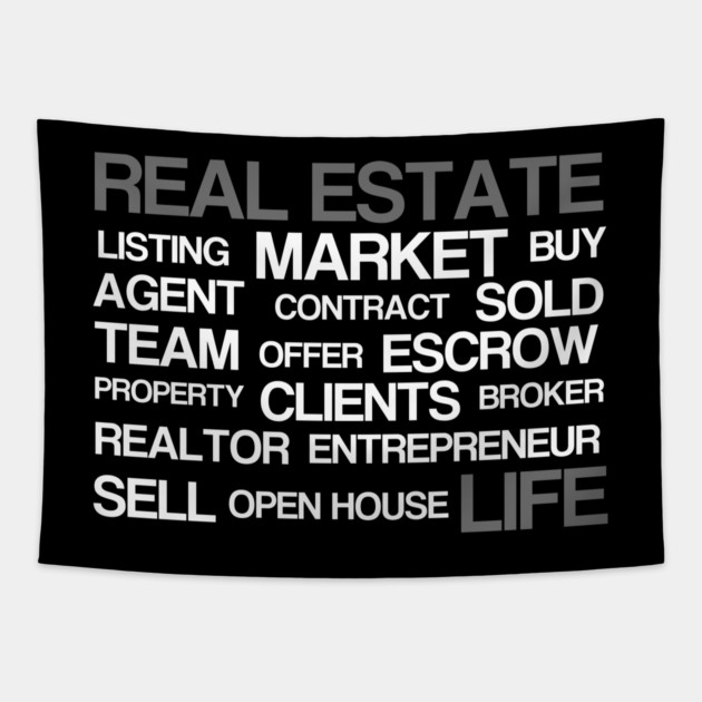Real Estate Words Tapestry by REG