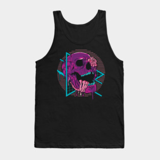 Vaporwave Skull Tattoo Style Tank Top