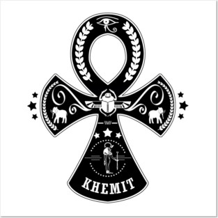 Ancient Egyptian Ankh Decorative elements eye of Ra Goddess Posters and Art