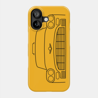 Classic old New York taxi cab black outline graphic Phone Case