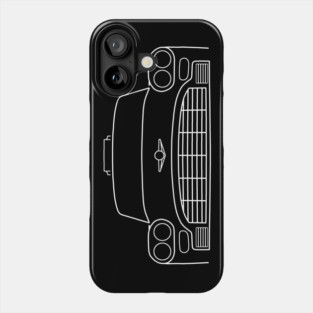 Classic old New York taxi cab white outline graphic Phone Case