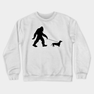 Bigfoot Walking Dog Crewneck Sweatshirt